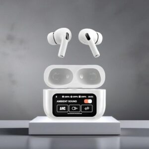 A9 Pro ANC TWS Wireless Earbuds with LED Touchscreen Charging Case – Bluetooth 5.4